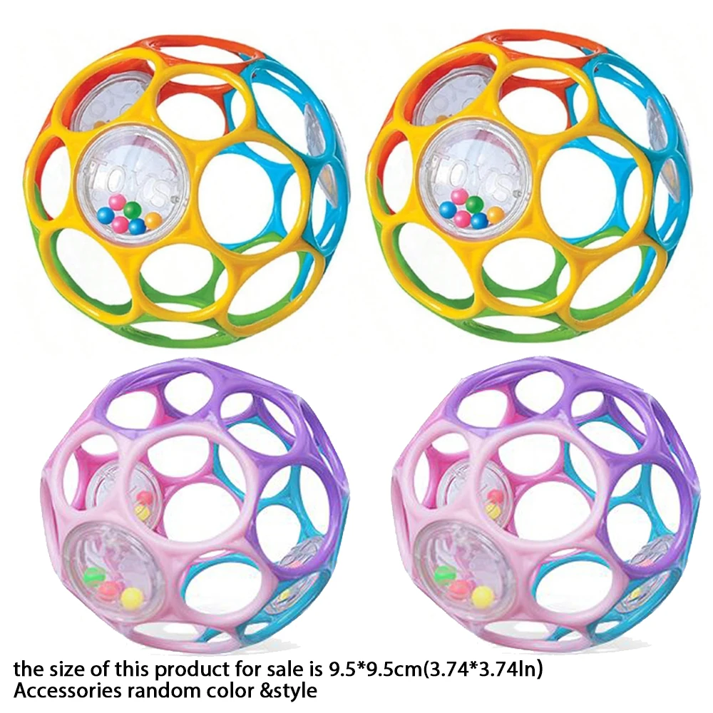 Chocalho de Bola Macia para Bebês com Sino Brinquedo Sensorial MDUG (4 Peças)