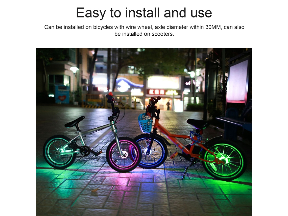 Luz De Aro De Bicicleta Led Hub Com 37 Modos De Luz Ip65 À Prova D'água Decoração Para Bicicleta E Scooter Para Riding Noturno
