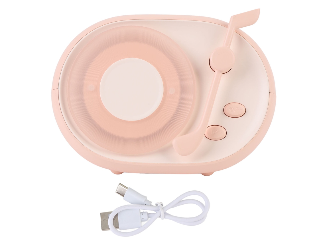 Altavoz Bluetooth vintage con luz batería 1200mah graves 5w regalo cumpleaños dormitorio rosa