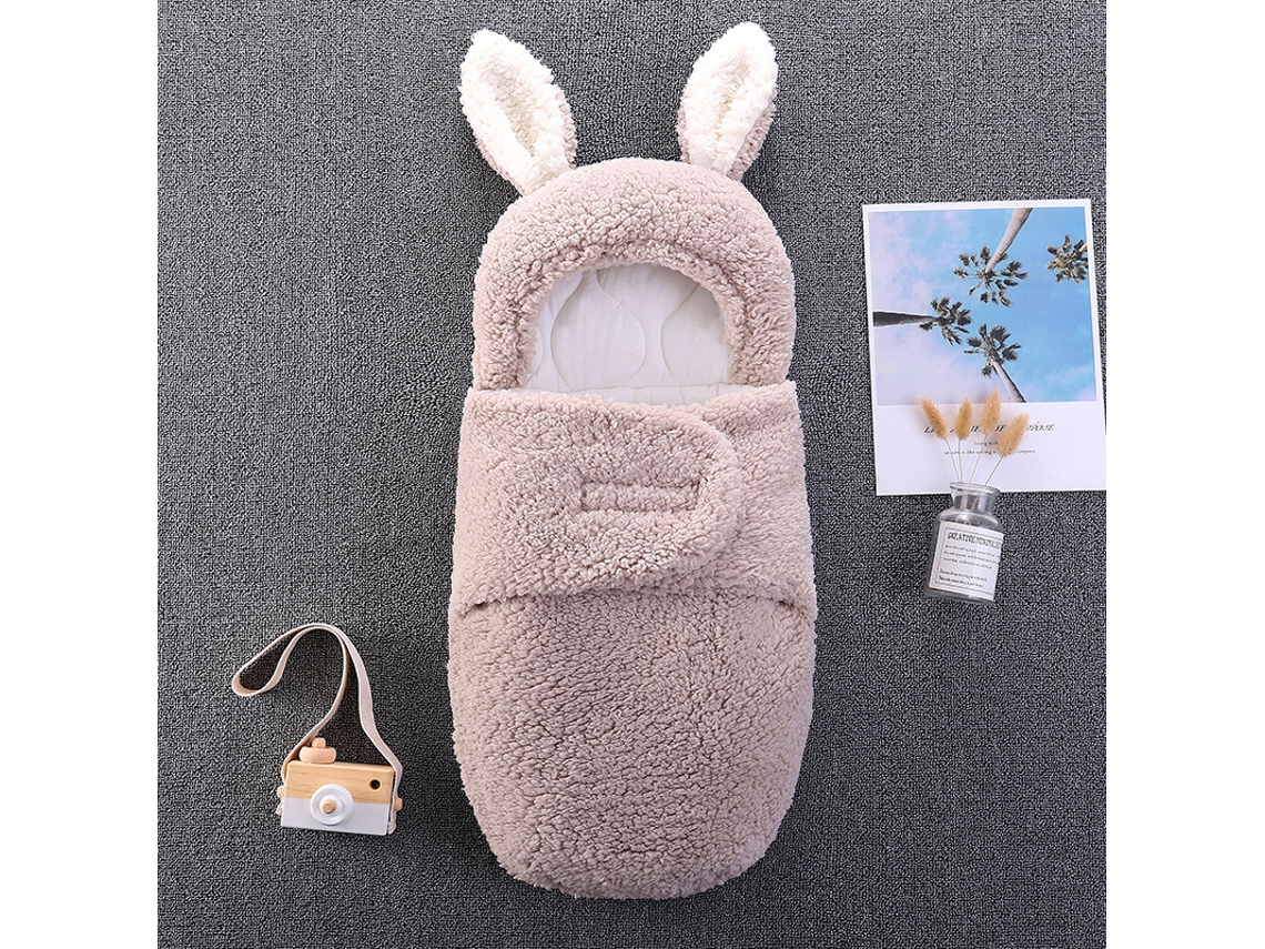Cobertor Saco de Dormir Bebê Cueiro Macia Espessa 0-3 Meses 59cm Cinzento Panoona