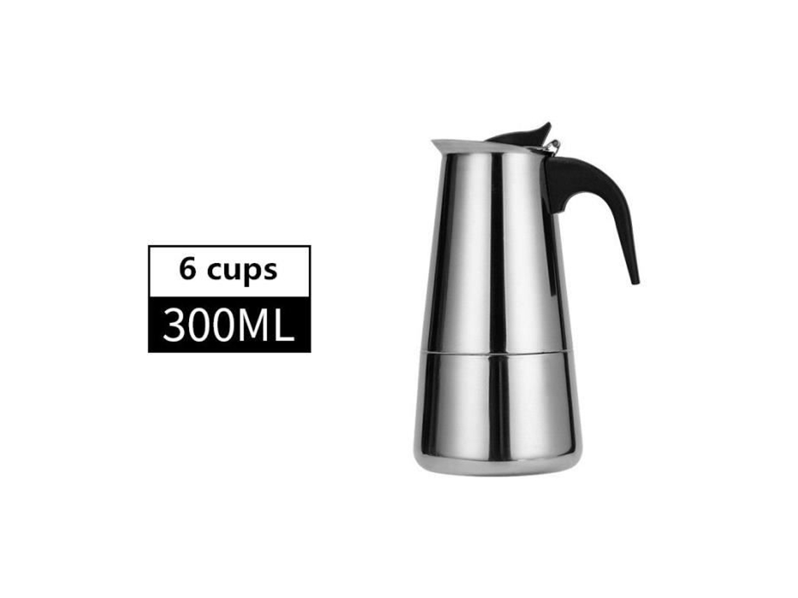 Cafeteira Moka Estilo Europeu Aço Inoxidável 304 Coador de Café com Leite com 12 Xícaras 600 Mililitros Cafeteira F7Afe94