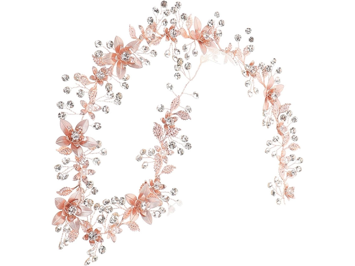 Cinto De Casamento Ciieeo Em Ouro Rosa Com Cristais, Cinto Floral Boêmio Para Vestido De Noiva, Acessório.