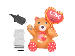 Laxiscreed Urso Inflável De São Valentim Com Led De Coração À Prova D'água Ip44 Para Jardim E Festas