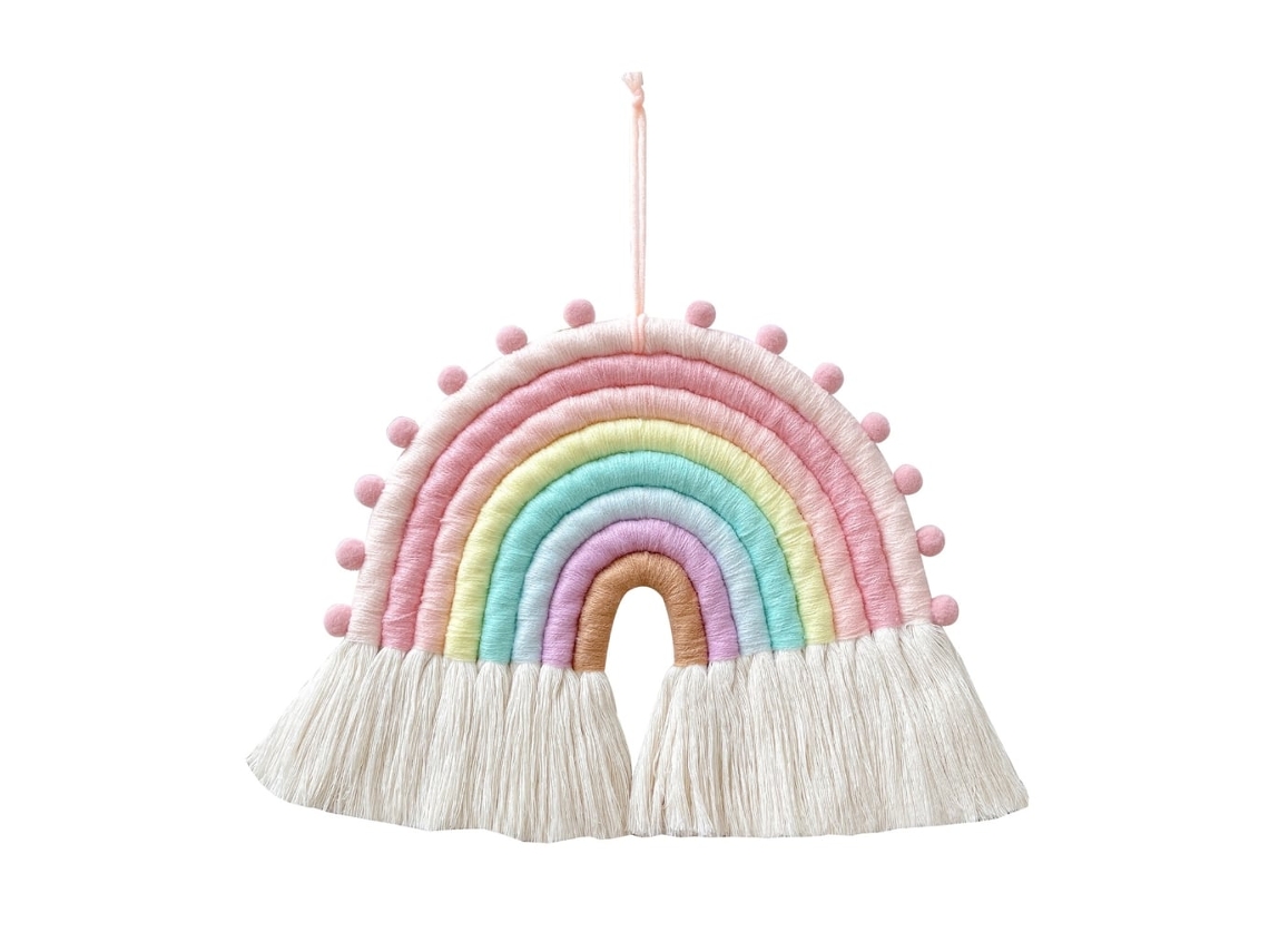 Arco, Íris de Macramê para Pendurar na Parede, Tecido com Franjas, Decoração para Casa BRILVIBERA