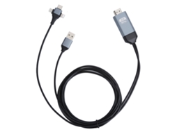 Aetheria cabo Adaptador 3 em 1 Type c/usb para Ios Hdmi Conversor Áudio Vídeo 1080p para Celular Tablet