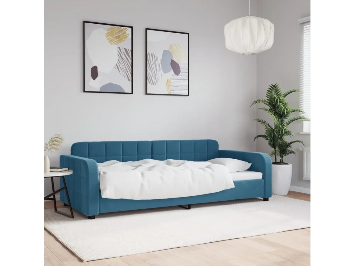 Sofá cama 90x200 cm Terciopelo Azul