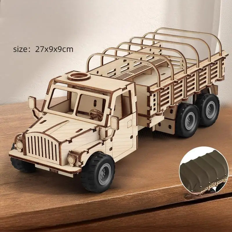 Kit de Modelo de Carro Mecânico Faça Você Mesmo, Quebra cabeça 3d de Madeira MDUG (estilo 1)