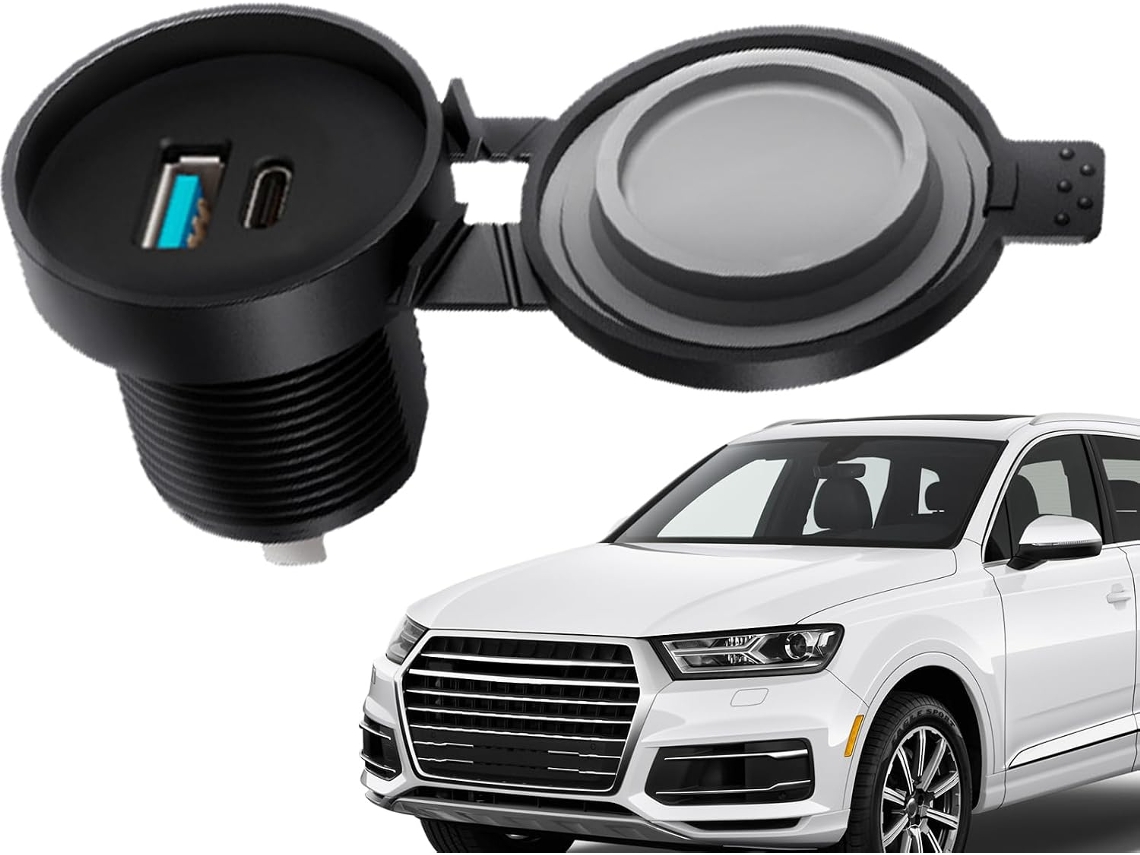 Carregador veicular para celular, adaptador de carregamento rápido com duas tomadas