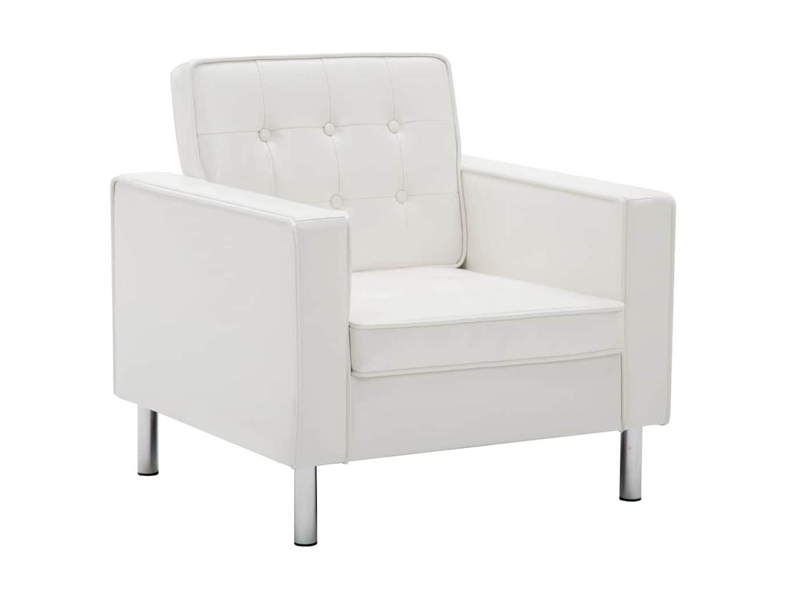 Poltrona VIDAXL Branco Couro Artificial (75x70x75 cm)