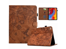 Capa de couro inteligente com estampa de flores e pássaros Webake para tablet