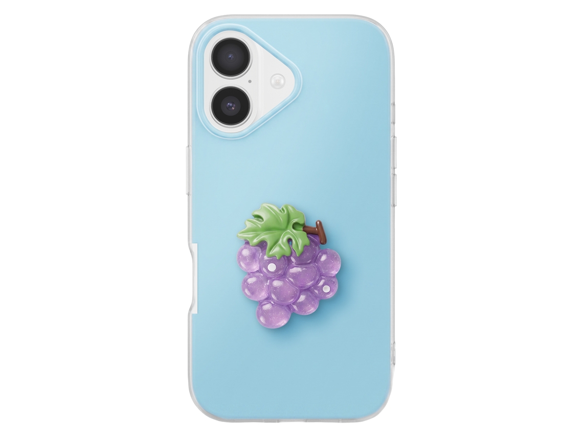 Capa Para Iphone 17 Com Motivo Uva Em Relevo 3d E Borda Elevada