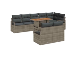 Maison Exclusive - Conjunto De Sofá De Jardim Com Almofada 9 Pcs Cinza E Marrom