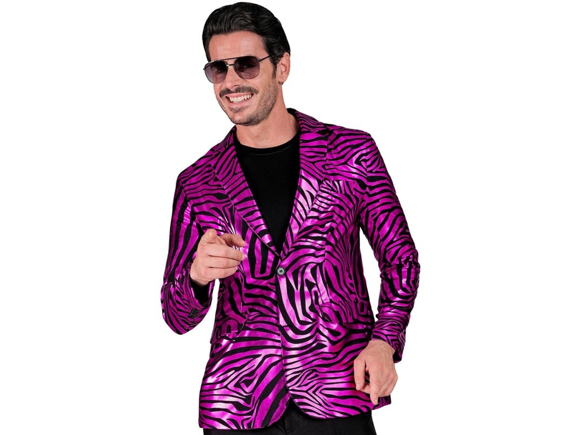 Fato de festa ou jaqueta roxa com estampa animal para homem
