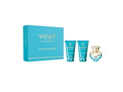 Conjunto Versace Dylan Turquoise Pour Femme Eau De Toilette 50ml Gel De Banho 50ml Gel Corporal 50ml