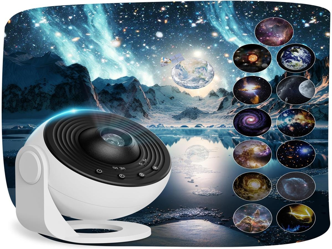 Projetor de LED Lurelia Galaxy, Rotação de 360°, Céu Estrelado, para Quarto Modelo 3
