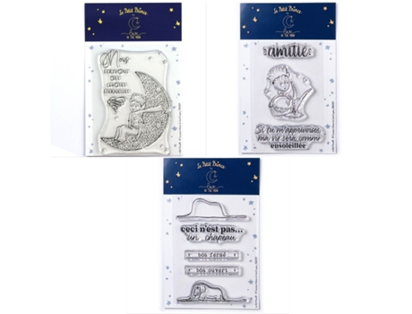 Carimbos LOVE IN THE MOON O Pequeno Princípe e a Lua + Raposa + Boa Elefante