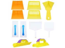 Conjunto De 11 Ferramentas De Cantoneira Para Drywall Com Espátula, Lâmina De Tesoura E Rasquete Plástica Para Reparo E Construção