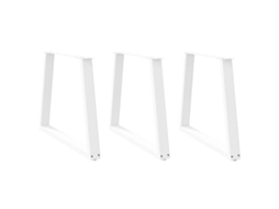 Vidaxl Pernas Para Mesa De Jantar Em V 3 Peças, Branco, 80x(72-73,3) Cm, Aço