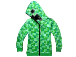 Jaqueta com Capuz Minecraft Creeper Fasst para Crianças, com zíper, 4 a 14 anos