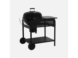 Churrasqueira Redonda A Carvão, Em Aço Esmaltado, Ø 53 Cm, Com Carrinho, Preto