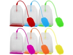 Kit Com 6 Infusores De Chá Silicone, Compatíveis Com Saquinhos De Chá, Filtro De Chá Reutilizável
