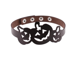 Colar De Couro Pu Abóbora Hollow Estilo Euramericano Halloween