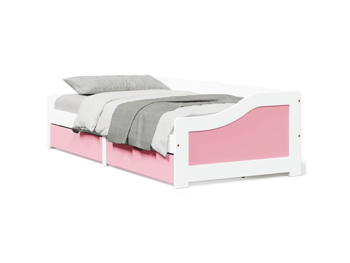 Vidaxl Sofá-cama Com 2 Gavetas Sem Colchão 90x200 Cm Irun Brancorosa