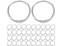 Conjunto de 100 anéis de corrente com diâmetro interno de 20 mm, para folhas soltas, clipes de metal, cartões e chaves.