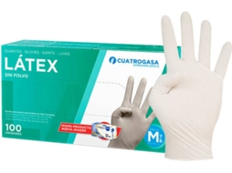 Luvas de Látex Sem Pó CUATROGASA (Tam: M)