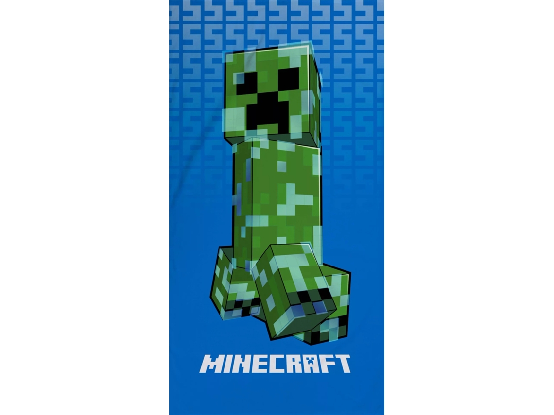 Toalha de Banho Minecraft Azul 70x140cm 100% Algodão BRILVIBERA