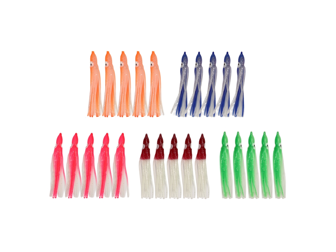 Isca de Pesca Silicone Luminosa para Salmão 9cm 25pcs