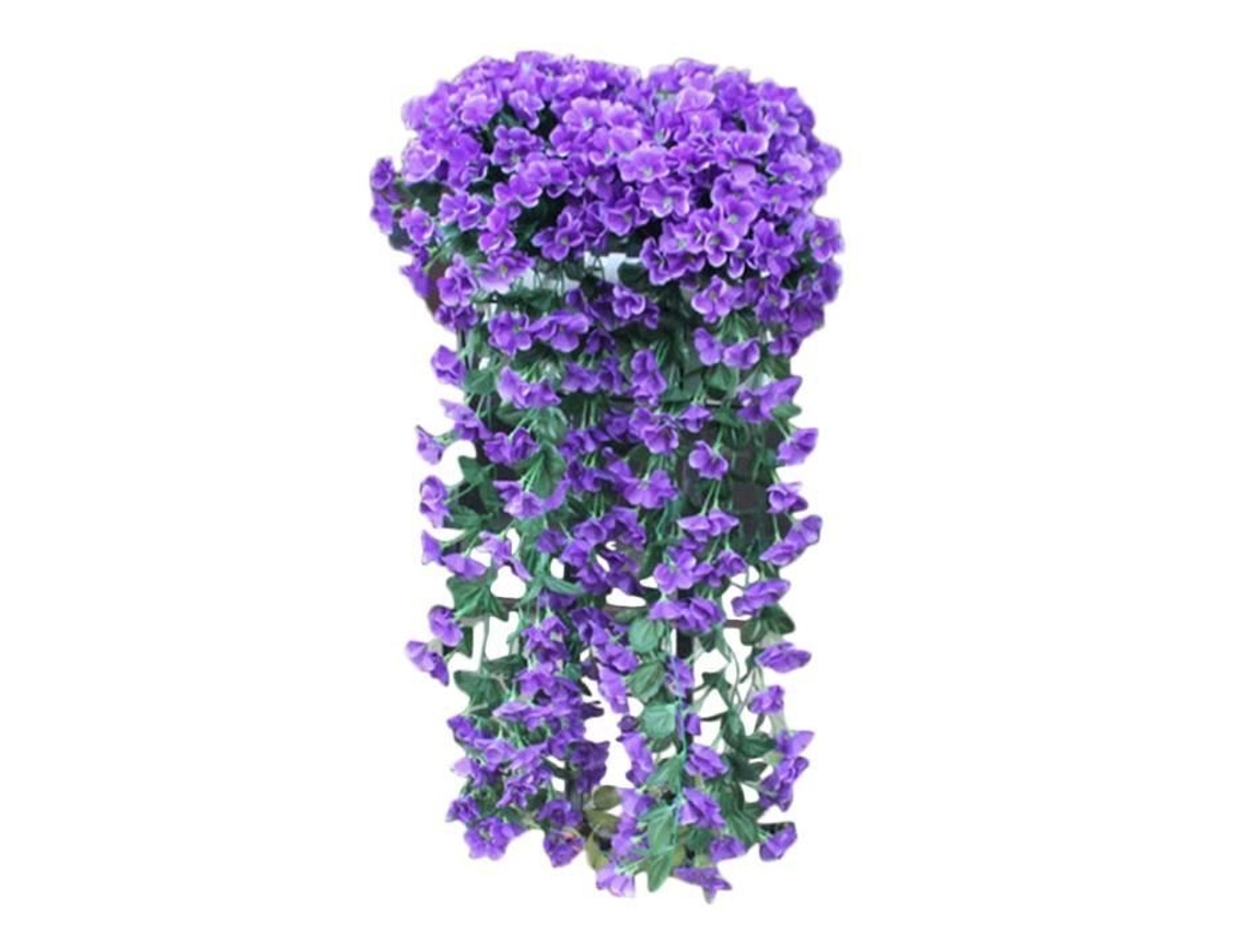 Flores Artificiais Suspensas, Violetas, Glicínias, Guirlanda de Flores Trepadeiras, Orquídeas Artificiais de Seda B6218 AQUAFORGE
