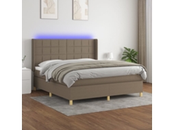 Cama Box Spring Colchão/led 180x200cm Tecido Cinza-acastanhado