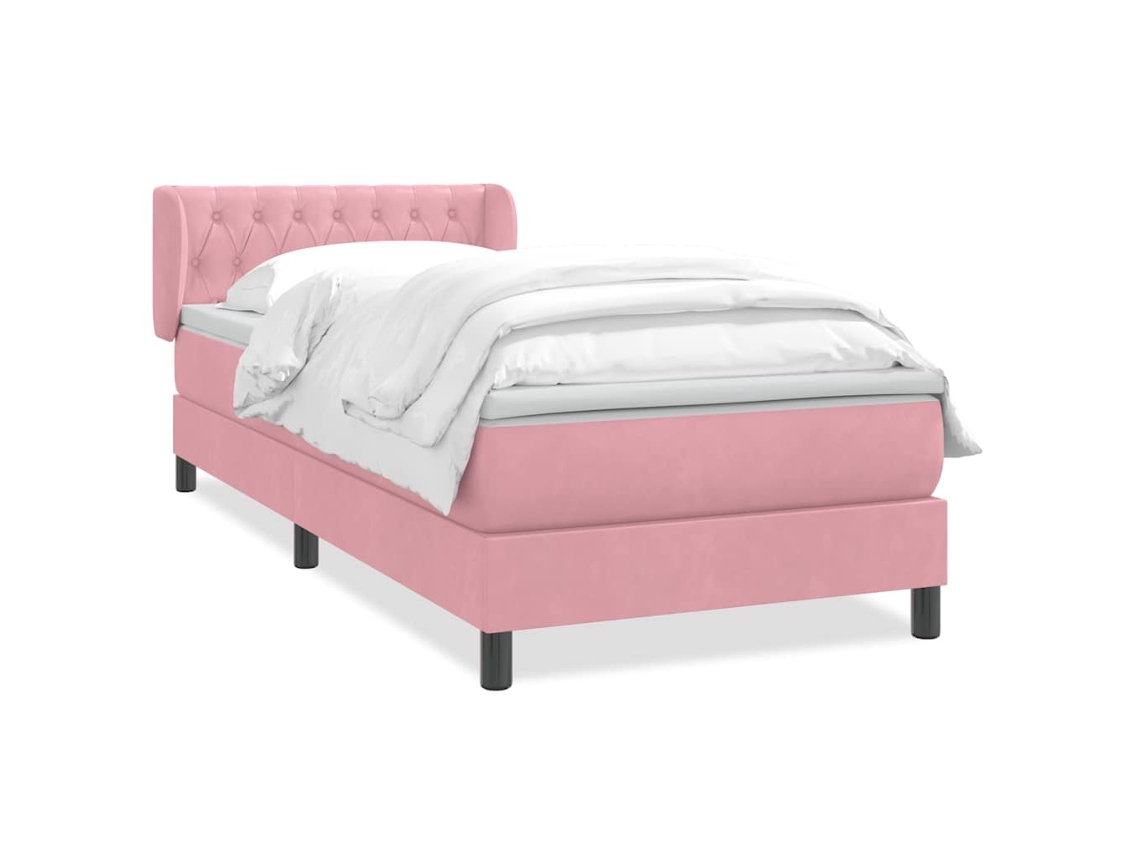 Cama com Molas/colchão 80x220 Cm Veludo Rosa MAISON EXCLUSIVE