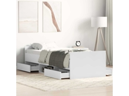 Vidaxl Estrutura De Cama C/ Painéis Cabeceira E Pés 90x190 Cm Branco