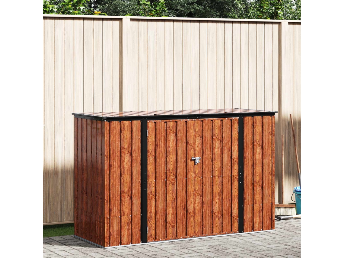 Vidaxl Caixa De Armazenamento Para Jardim Castanho 214 X 82 X 132 Cm