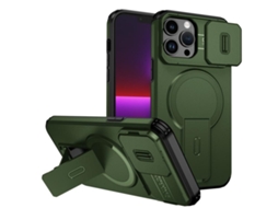 Capa Com Suporte Magsafe Para Iphone 13 Pro Max - Abertura Deslizante Com Proteção De Câmara