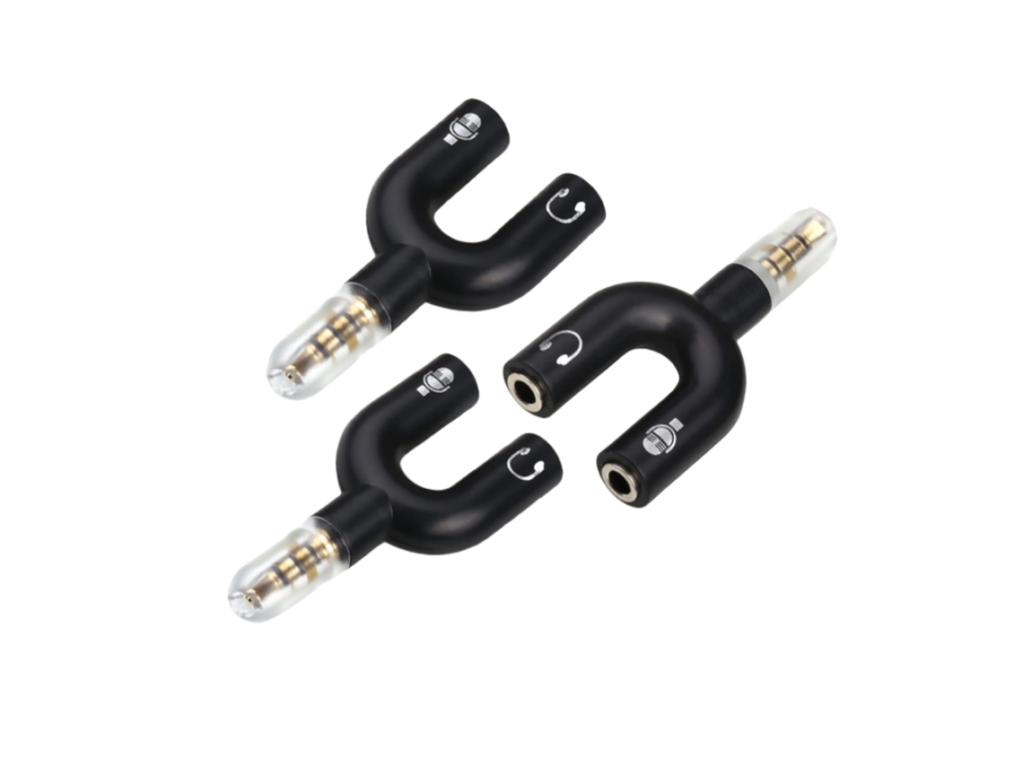 (3 Peças) Adaptador De Áudio 2 Em 1 Em Formato De U Com Conector Rotativo, Divisor De Cabo Duplo De 3,5 Mm