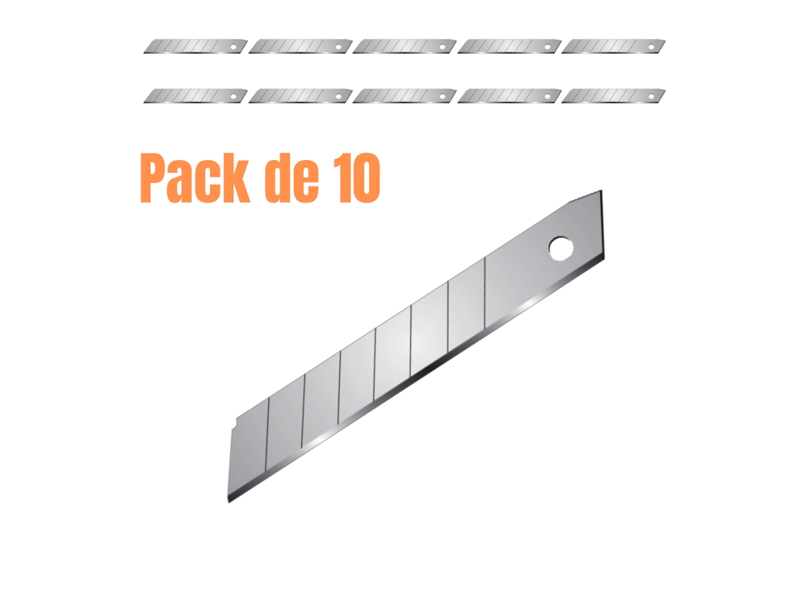 Conjunto de 10 lâminas de corte trapezoidais L.60mm