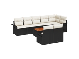 Conjunto 9 Móveis Para Exterior Vidaxl Preto Vime Pe (55 X 55 X 37 Cm)