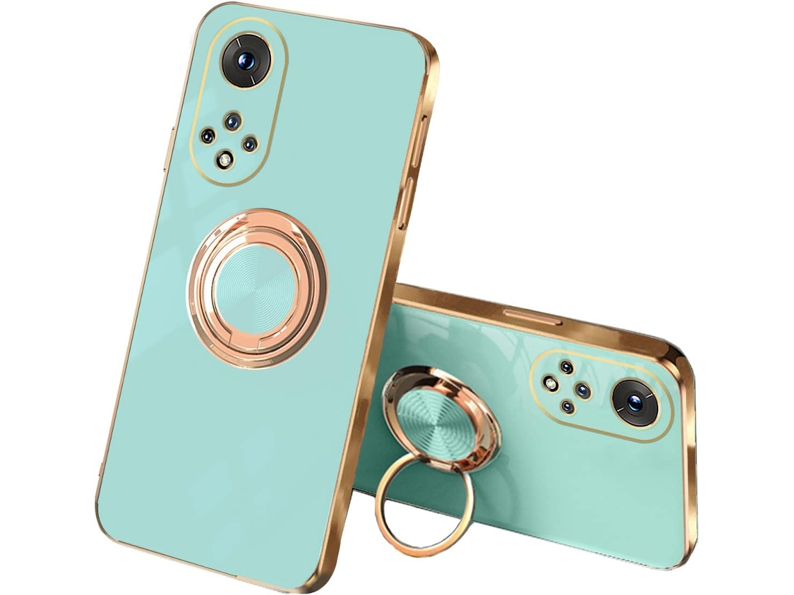Capa Protetora Anel Menta para Huawei Huawei Nova 9 HONGWE. Silicone Preto