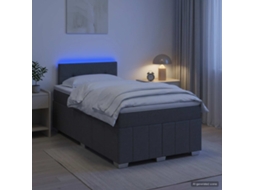 Vidaxl Cama Box Spring Com Colchão Cinzento-escuro 120 X 190 Cm Tecido