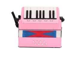 Acordeão Infantil 17 Teclas 8 Baixos Brinquedo Educativo Musical Para Crianças Iniciantes Rosa