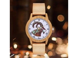 Relógio de quartzo casual unissex com pulseira de silicone na cor ouro rosa.