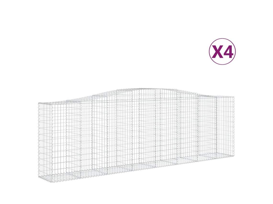Gabion Basket, Gabion Baskets Vidaxl Prateado Ferro (400 X 50 X 120/140 Cm)