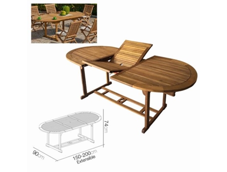 Mesa Oval Extensível 150/200 X 90X 74 Cm FORNOR
