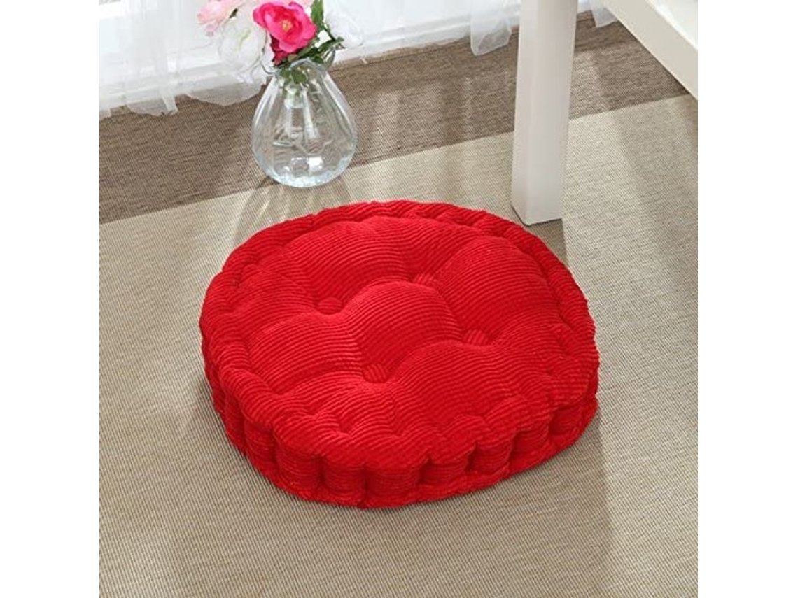 Cojin Redondo Nova Line 40x40cm Vermelho, Confortável para Casa, Cozinha, Jardim, Escritório