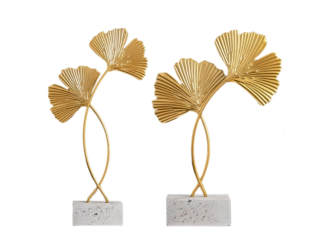 Decorações de Ginkgo Biloba em Ferro 2 Peças Decoração Criativa de Mesa RNEMITERY