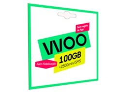 Cartão SIM Pré-Pago WOO 100GB