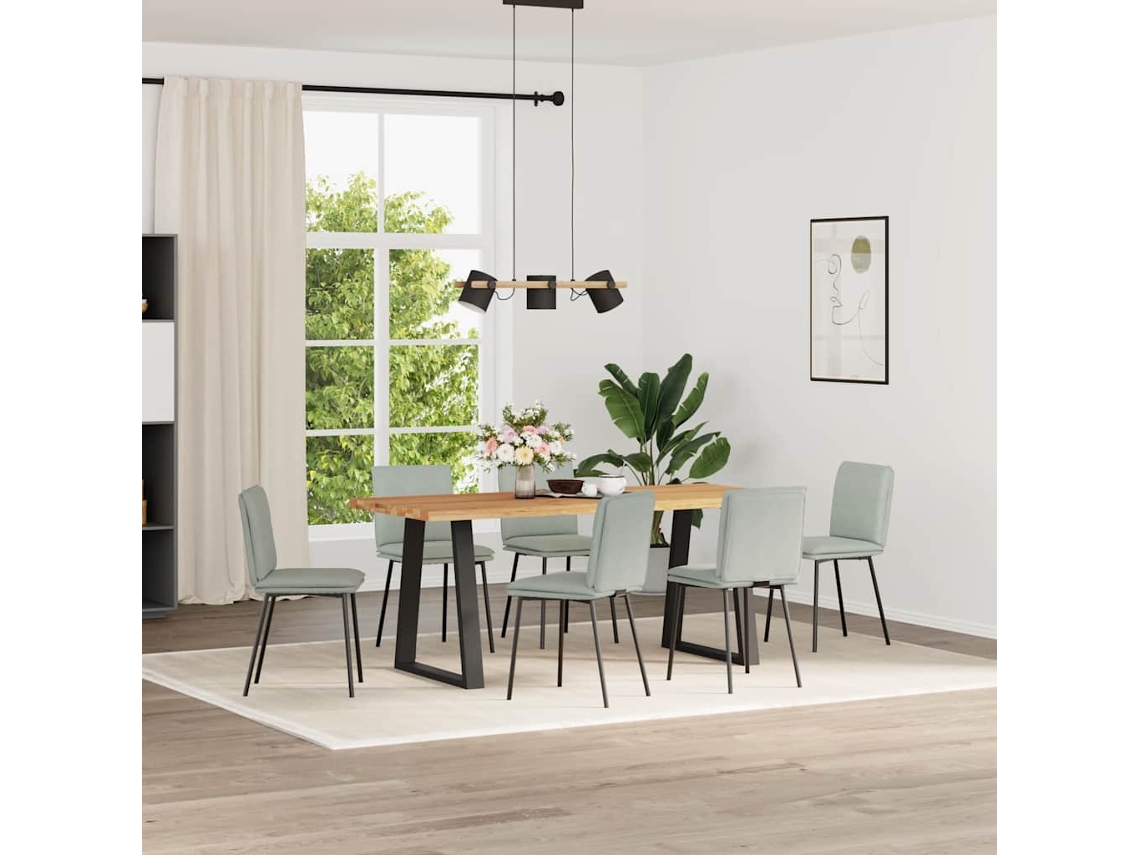 Vidaxl Cadeiras De Jantar 6 Pcs Veludo Cinzento-claro